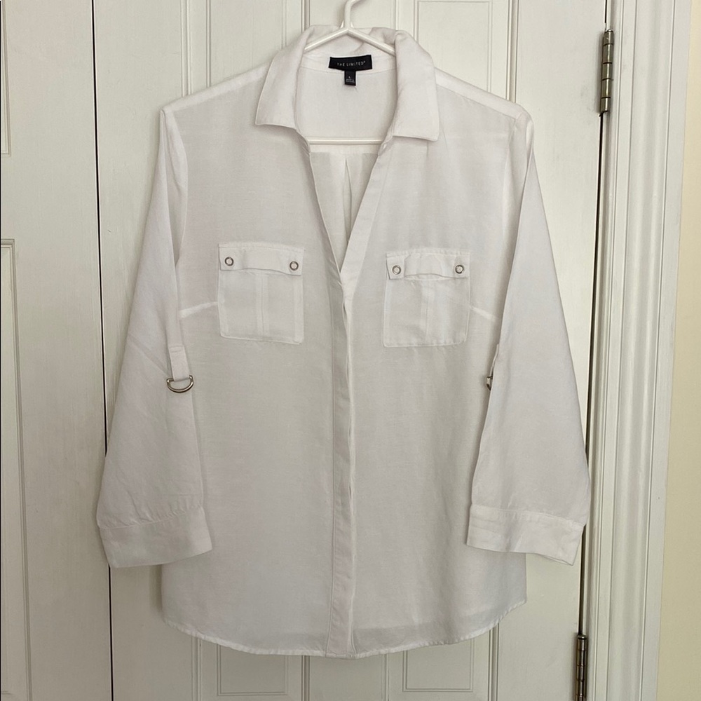 White Button-Up Shirt - The Limited - size L
